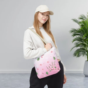 Floral Pink Tote Bag - Durable Polyester Everyday - Dipaliz - Bags