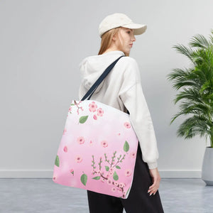 Floral Pink Tote Bag - Durable Polyester Everyday - Dipaliz - Bags