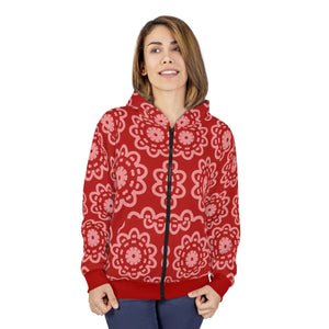 Vibrant Floral Unisex Zip Hoodie - Winter Style - Dipaliz - Hoodies