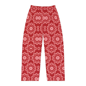 Floral Pattern on Red Women’s Pajama Pants (aop) - Pajamas