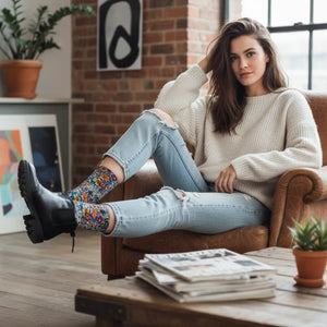 Dipaliz Floral Pattern Sublimation Socks Eco Friendly