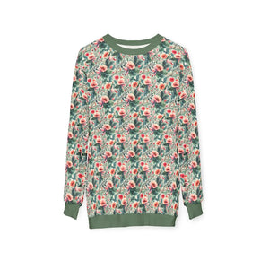 Vibrant Floral Pattern Unisex Sweatshirt - Polyester Cotton - Dipaliz - Sweatshirts