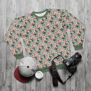 Vibrant Floral Pattern Unisex Sweatshirt - Polyester Cotton - Dipaliz - Sweatshirts