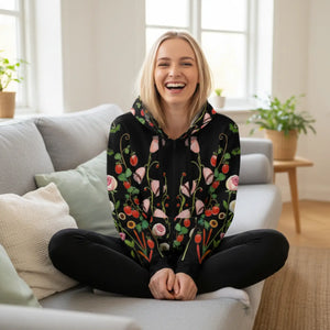 Floral Pattern Unisex Zip Hoodie (aop) - Hoodies