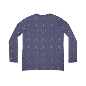 Navy Ditsy Floral Women’s Long Sleeve V-neck Shirt (aop) - T-shirts