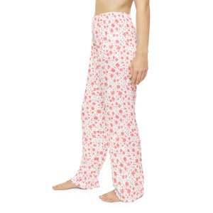Pink Floral Pattern Women’s Pajama Pants (aop) - Pajamas