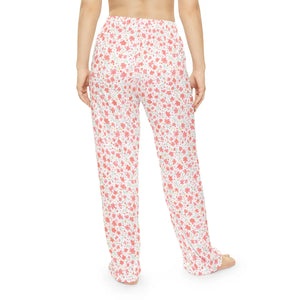 Pink Floral Pattern Women’s Pajama Pants (aop) - Pajamas