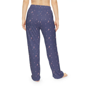 Purple Floral Pattern Pajama Pants - Cozy Loungewear - Dipaliz - Pajamas