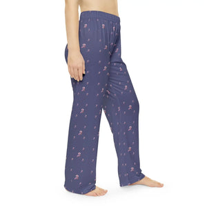 Purple Floral Pattern Pajama Pants - Cozy Loungewear - Dipaliz - Pajamas