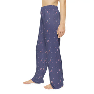 Purple Floral Pattern Pajama Pants - Cozy Loungewear - Dipaliz - Pajamas