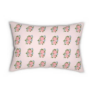 Spun Polyester Lumbar Pillow Floral Pink Comfort - Dipaliz - 20’’ × 14’’ - Pillows
