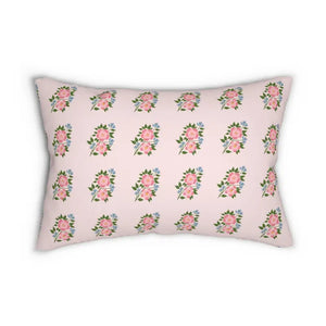 Spun Polyester Lumbar Pillow Floral Pink Comfort - Dipaliz - 20’’ × 14’’ - Pillows