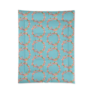 Floral Teal Comforter – Soft Polyester Bedding - Dipaliz - Quilts & Comforters