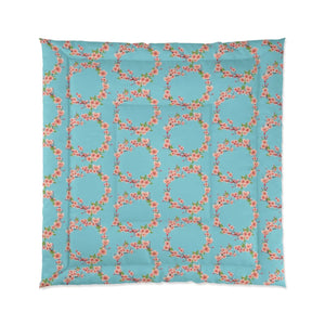 Floral Teal Comforter – Soft Polyester Bedding - Dipaliz - Quilts & Comforters