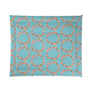 Floral Teal Comforter – Soft Polyester Bedding - Dipaliz - Quilts & Comforters