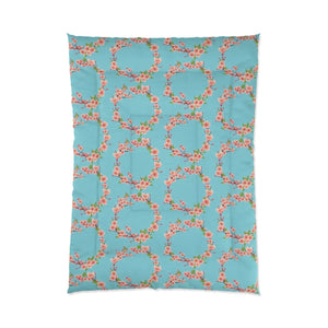 Floral Teal Comforter – Soft Polyester Bedding - Dipaliz - Quilts & Comforters