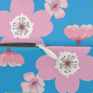 Floral Print on Blue Spun Polyester Lumbar Pillow - Dipaliz - 20’’ × 14’’ - Pillows