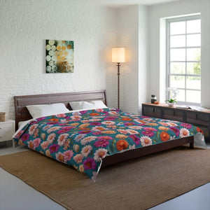 Floral Comforter – Soft Polyester Bedding - Dipaliz - Quilts & Comforters
