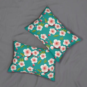 Spun Polyester Lumbar Pillow - Cherry Blossom Green - Dipaliz - 20’’ × 14’’ - Pillows