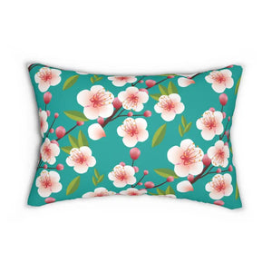 Spun Polyester Lumbar Pillow - Cherry Blossom Green - Dipaliz - 20’’ × 14’’ - Pillows