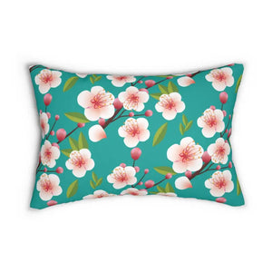 Spun Polyester Lumbar Pillow - Cherry Blossom Green - Dipaliz - 20’’ × 14’’ - Pillows