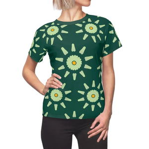 Green Women’s Floral Tee - Polyester All Occasion - Dipaliz - T-shirts