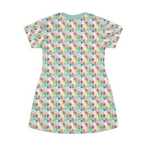Floral Print Shirt Dress – Casual Polyester - Dipaliz - Dresses - Xs