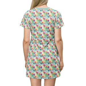 Floral Print Shirt Dress – Casual Polyester - Dipaliz - Dresses - Xs