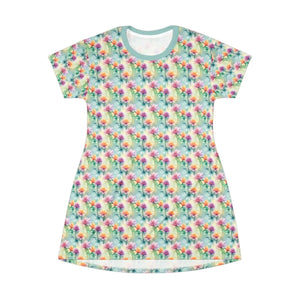 Floral Print Shirt Dress – Casual Polyester - Dipaliz - Dresses - Xs