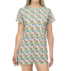 Floral Print Shirt Dress – Casual Polyester - Dipaliz - Dresses - Xs