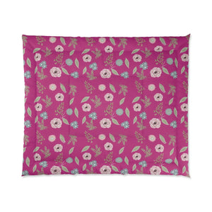 Pink Comforter – Floral Print Soft Microfiber - Dipaliz - Quilts & Comforters