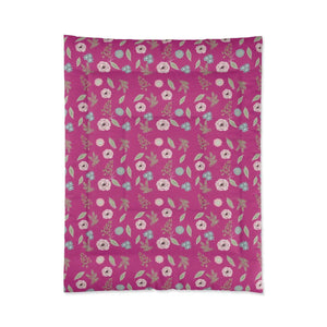Pink Comforter – Floral Print Soft Microfiber - Dipaliz - Quilts & Comforters