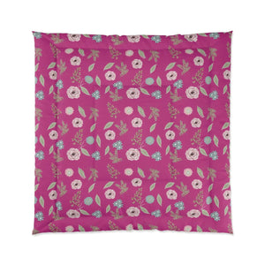 Pink Comforter – Floral Print Soft Microfiber - Dipaliz - Quilts & Comforters
