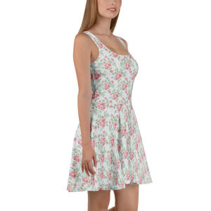 Floral Skater Dress – Pastel Flowers Spring - Dipaliz - Dresses - Xs