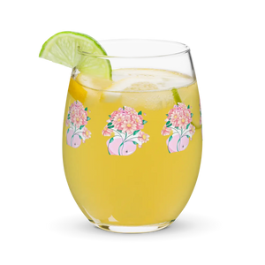 Elegant Floral Stemless Wine Glass - 15 Oz - Dipaliz - Glasses