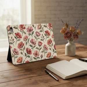 Dipaliz Floral Vintage Tablet Folio Vegan Leather - Mobile Phone Cases