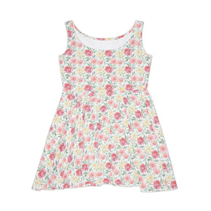 Dipaliz Floral Watercolor Skater Dress Soft Stretch Knit - Dresses