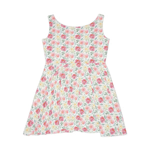 Dipaliz Floral Watercolor Skater Dress Soft Stretch Knit - Dresses