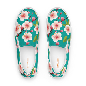 Floral Women’s Slip on Canvas Shoes - Flowers Blue - Dipaliz - Sneakers