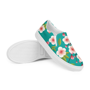 Floral Women’s Slip on Canvas Shoes - Flowers Blue - Dipaliz - Sneakers