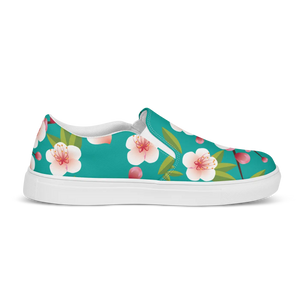 Floral Women’s Slip on Canvas Shoes - Flowers Blue - Dipaliz - Sneakers