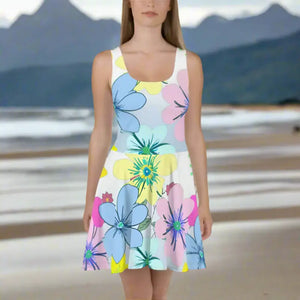 Floral Skater Dress with Flared Skirt for Bold Women’s Fashion - Dipaliz - Dresses