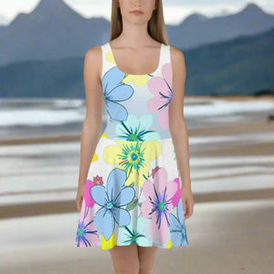 Floral Skater Dress – Eco-friendly Party Style - Dipaliz - Dresses - Xs