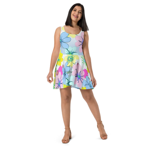 Floral Skater Dress – Eco-friendly Party Style - Dipaliz - Dresses - Xs