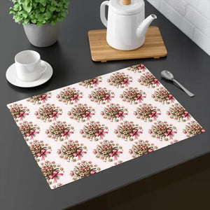 Blue Placemat - Joyful Flower Graphic Cloth Design - Dipaliz - 18’’ × 14’’ - Placemats