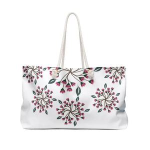 Oversized Polyester Weekender Bag Floral Peach Escape - Dipaliz - 24’’ × 13’’ - Tote Bags