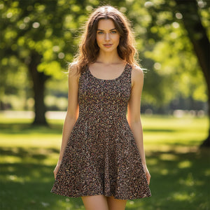 Floral Women’s Skater Dress – Flower Pattern - Dipaliz - Dresses - s