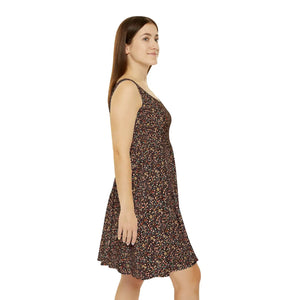 Floral Women’s Skater Dress – Flower Pattern - Dipaliz - Dresses - s