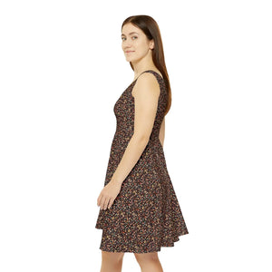 Floral Women’s Skater Dress – Flower Pattern - Dipaliz - Dresses - s