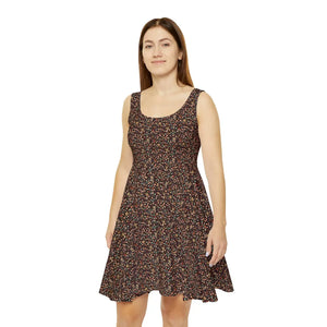 Floral Women’s Skater Dress – Flower Pattern - Dipaliz - Dresses - s